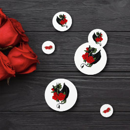 Black Dragon Rote Rose Fantasy Konfetti