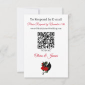 Black Dragon Rote Rose Fantasy RSVP Karte (Rückseite)