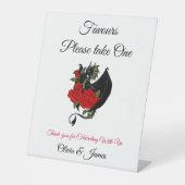 Black Dragon Rote Rose Fantasy Sockelschild (Vorderseite)