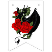 Black Dragon Rote Rose Fantasy Wimpelkette (Erste Fahne)