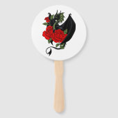 Black Dragon Rote Rosen Fächer (Rückseite)