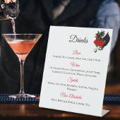 Black Dragon Rote Rosen Fantasy Drinks Menü Sockelschild