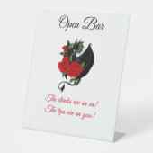 Black Dragon Rote Rosen Fantasy Open Bar Sockelschild (Vorderseite)