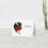 Black Dragon Rote Rosen Fantasy Wedding Dankeskarte (Vorderseite)