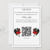 Black Dragon Rote Rosen Fantasy Wedding Einladung (Rückseite)
