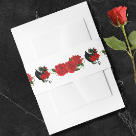 Black Dragon Rote Rosen Fantasy Wedding Einladungsbanderole