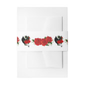 Black Dragon Rote Rosen Fantasy Wedding Einladungsbanderole (Vorderseite Beispiel)