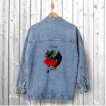 Black Dragon Rote Rosen Fantasy Wedding Jeansjacke<br><div class="desc">Ein schwarzer Drache,  der zwischen roten Rosen sitzt</div>