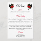 Black Dragon Rote Rosen Fantasy Wedding Menükarte (Vorderseite)
