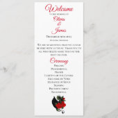 Black Dragon Rote Rosen Fantasy Wedding Programm (Vorderseite)