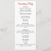 Black Dragon Rote Rosen Fantasy Wedding Programm (Rückseite)