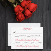 Black Dragon Rote Rosen Fantasy Wedding RSVP Karte