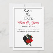 Black Dragon Rote Rosen Fantasy Wedding Save The Date (Vorderseite)