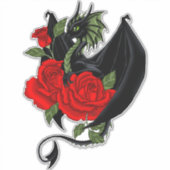 Black Dragon Rote Rosen Lavender Aufkleber (Vorderseite)