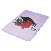 Black Dragon Rote Rosen Lavender Badematte (Schrägansicht)