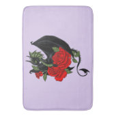 Black Dragon Rote Rosen Lavender Badematte (Vorderseite Vertikal)