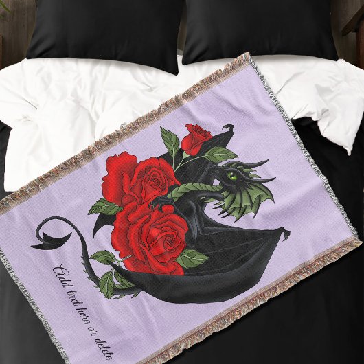 Black Dragon Rote Rosen Lavender Decke