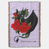Black Dragon Rote Rosen Lavender Decke (Vorderseite Vertikal)