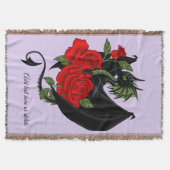 Black Dragon Rote Rosen Lavender Decke (Vorderseite)