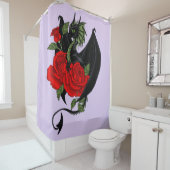 Black Dragon Rote Rosen Lavender Duschvorhang (Beispiel)