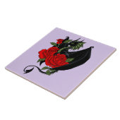 Black Dragon Rote Rosen Lavender Fliese (Seite)