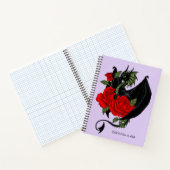 Black Dragon Rote Rosen Lavender Notizblock (Innenseite)