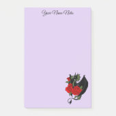 Black Dragon Rote Rosen Lavender Post-it Klebezettel (Vorderseite)