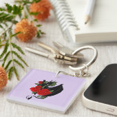 Black Dragon Rote Rosen Lavender Schlüsselanhänger (Vorderseite rechts)