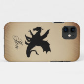 Black Dragon Rustic Background Personal Case-Mate iPhone Hülle (Rückseite (Horizontal))