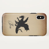 Black Dragon Rustic Background Personal Case-Mate iPhone Hülle (Rückseite (Horizontal))