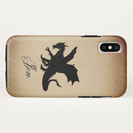 Black Dragon Rustic Background Personal Case-Mate iPhone Hülle (Rückseite (Horizontal))