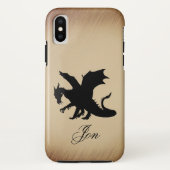 Black Dragon Rustic Background Personal Case-Mate iPhone Hülle (Rückseite)