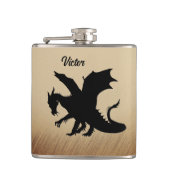 Black Dragon Rustic Background Personal Flachmann (Vorderseite)