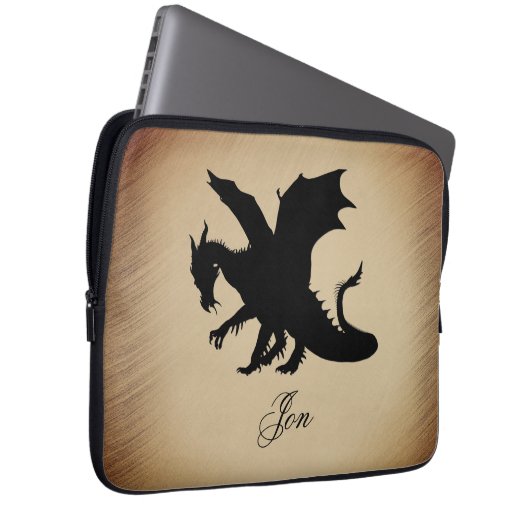 Black Dragon Rustic Background Personal Laptopschutzhülle (Vorne Rechts)