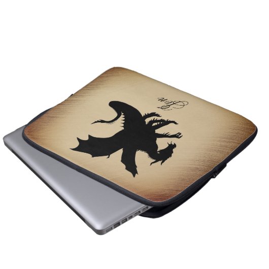 Black Dragon Rustic Background Personal Laptopschutzhülle (Vorne Knopf)