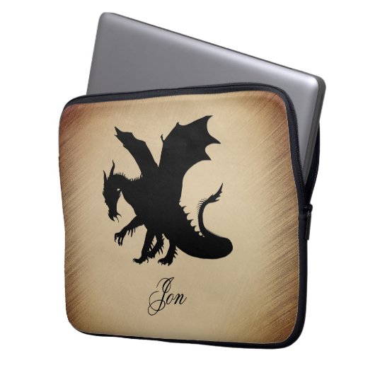 Black Dragon Rustic Background Personal Laptopschutzhülle (Vorderseite Links)