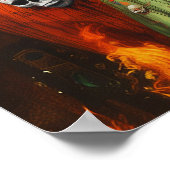 Black Dragon Shadow Work Hexchy AI Art Matt Value Poster (Ecke)