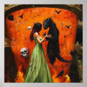 Black Dragon Shadow Work Hexchy AI Art Matt Value Poster (Vorne)