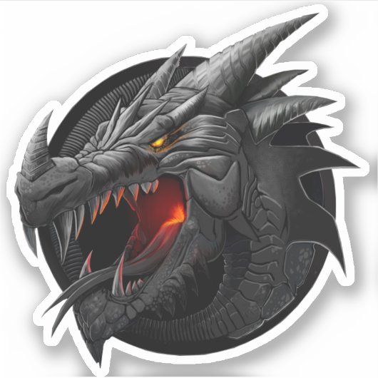 Black Dragon Sticker (Vorderseite)