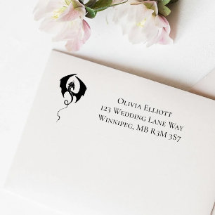 Black Dragon Wedding Address Gummistempel
