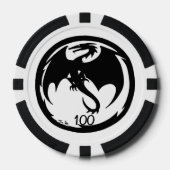 Black Dragon white black 100 striped Poker chip (Vorderseite)
