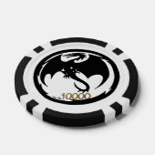 Black Dragon white blk gold 10K Stripe Poker Chip (Einzeln)
