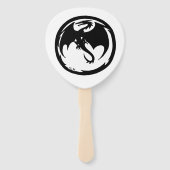 Black Dragon white paddle hand fans Fächer (Vorderseite)