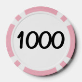 Black Dragon white pink 1000 gestreifter Poker Chi Pokerchips (Rückseite)
