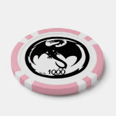 Black Dragon white pink 1000 gestreifter Poker Chi Pokerchips (Einzeln)