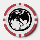 Black Dragon white red 5 Strip Poker Chip (Vorderseite)