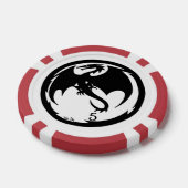 Black Dragon white red 5 Strip Poker Chip (Einzeln)