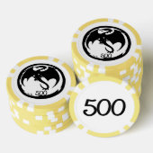 Black Dragon white yellow 500 striped Poker chip (Stapel)