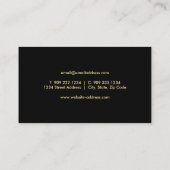Black Dragonfly Business Card Gold Foil Visitenkarte (Rückseite)