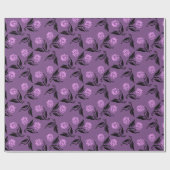 Black Dragonfly Wyn mit rosa Blume Geschenkpapier (Flach)